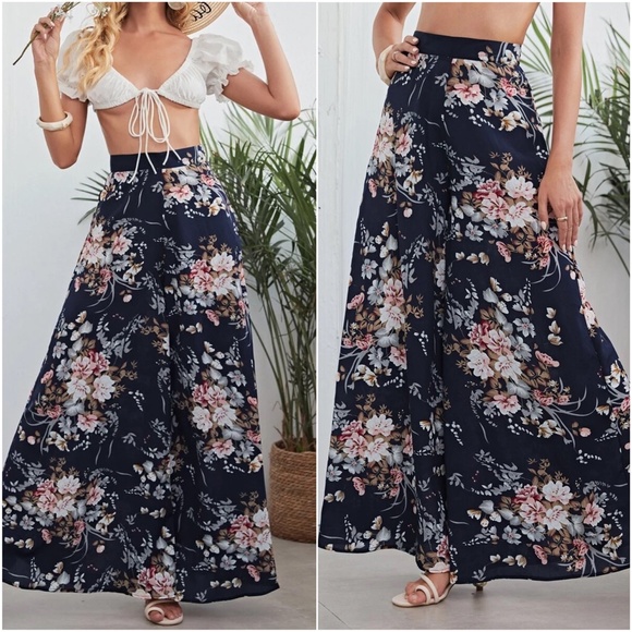 Boho Plus Wide Leg Palazzo Pants - Picture 9 of 10